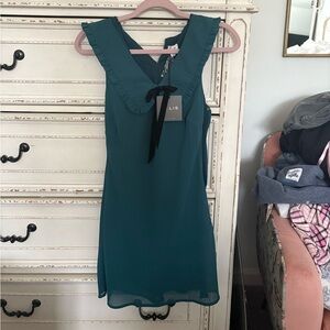 NWT Le Lis Collared Mini Dress with black bow